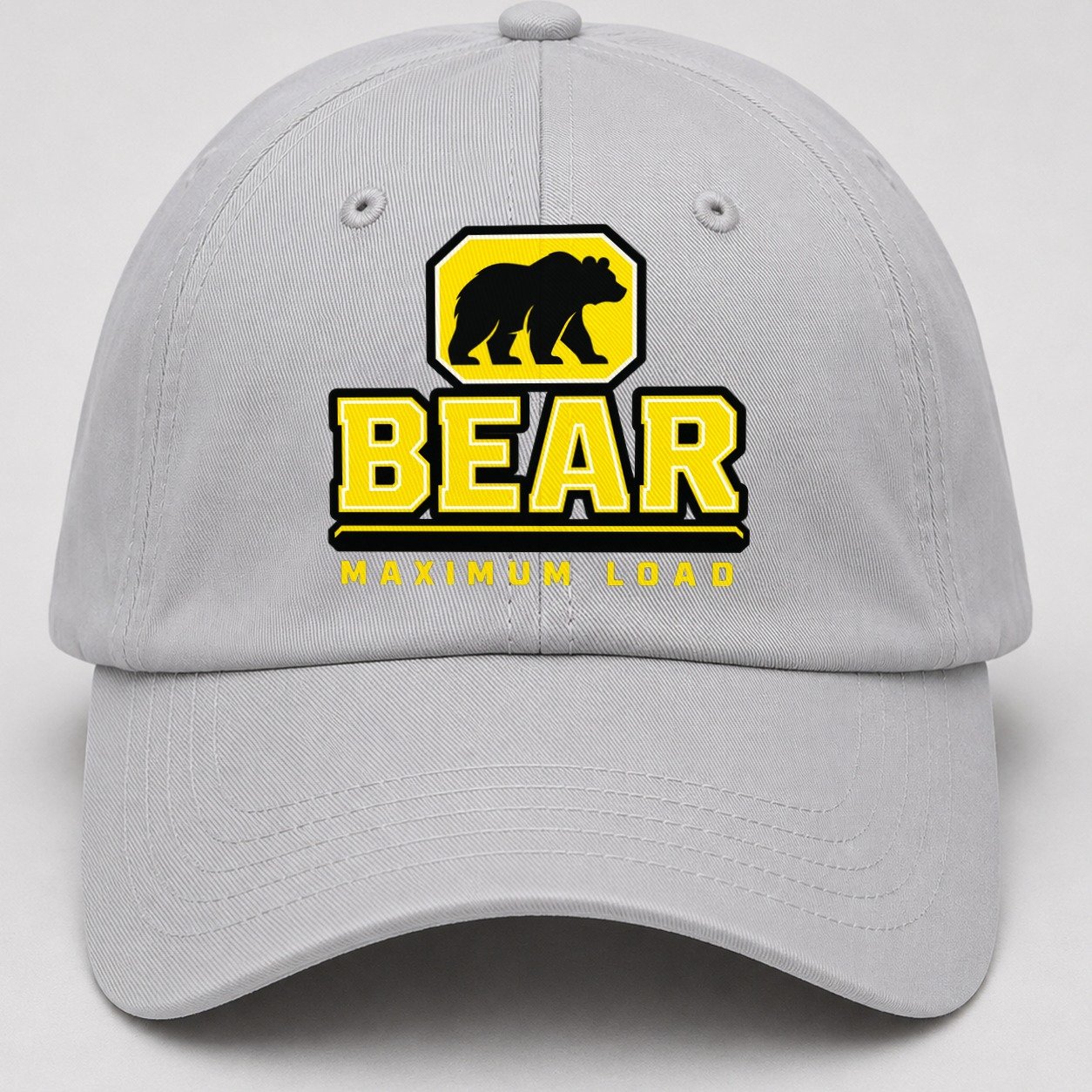 Bear Maximum Load Heavy Duty Baseball Cap – Light Gray