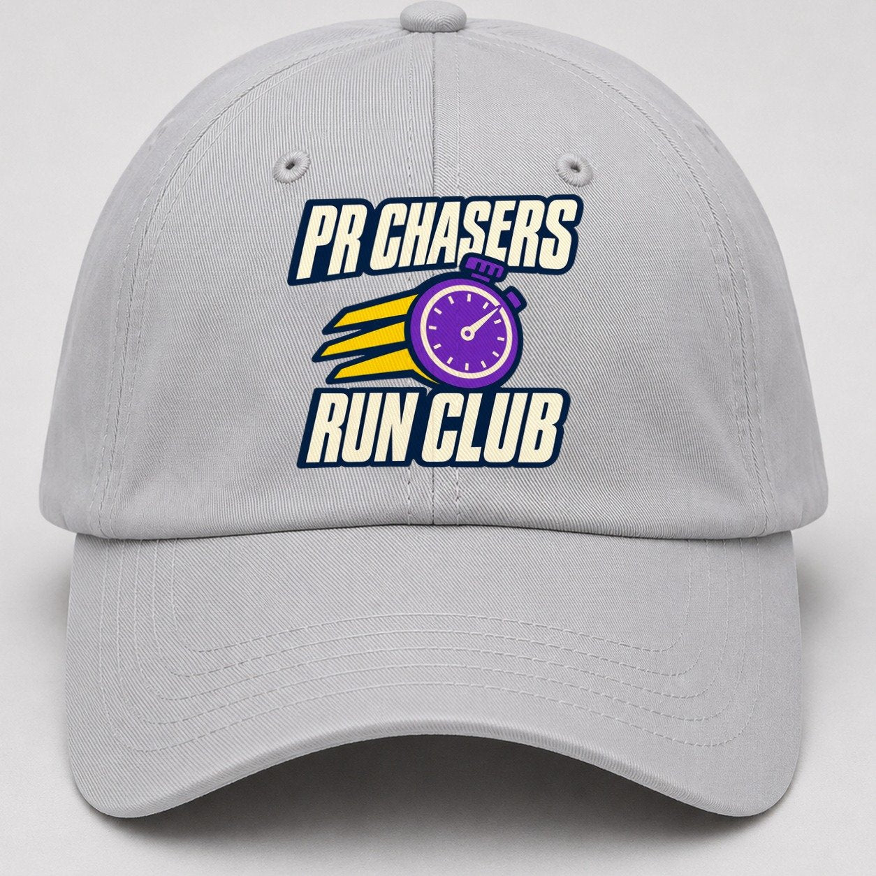 Pr Chasers Run Club 90S Running Clubs Baseball Cap – Light Gray