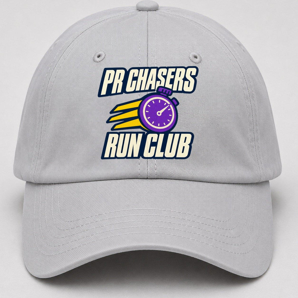 Pr Chasers Run Club 90S Running Clubs Baseball Cap – Light Gray