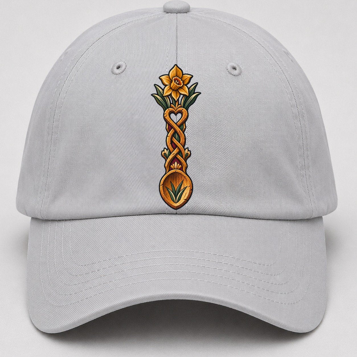 Welsh Love Spoon Carved For Friendship Uk Culture Heritage Baseball Cap – Light Gray