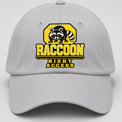 Raccoon Night Access Heavy Duty Baseball Cap – Light Gray