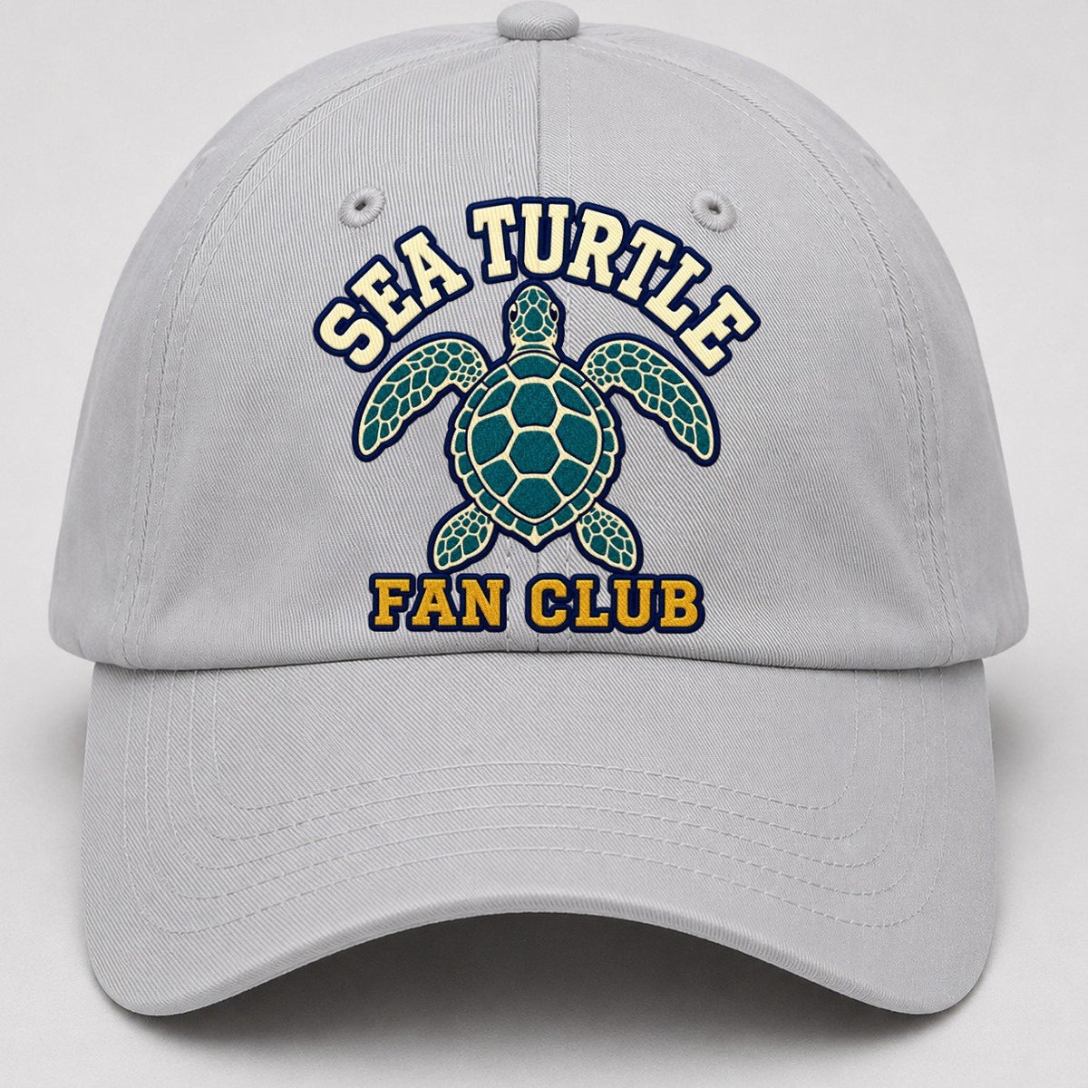 Sea Turtle Fan Club Baseball Cap – Light Gray