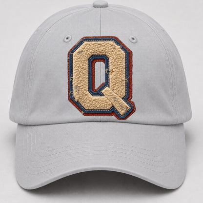 Varsity Chenille Q Monogram Baseball Cap – Light Gray
