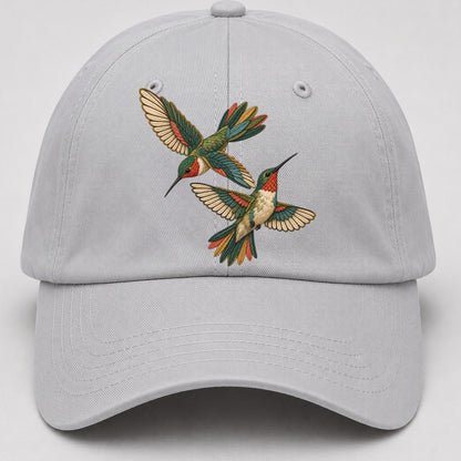 Crosswind Hummingbird Pair Gentle Wild Baseball Cap – Light Gray