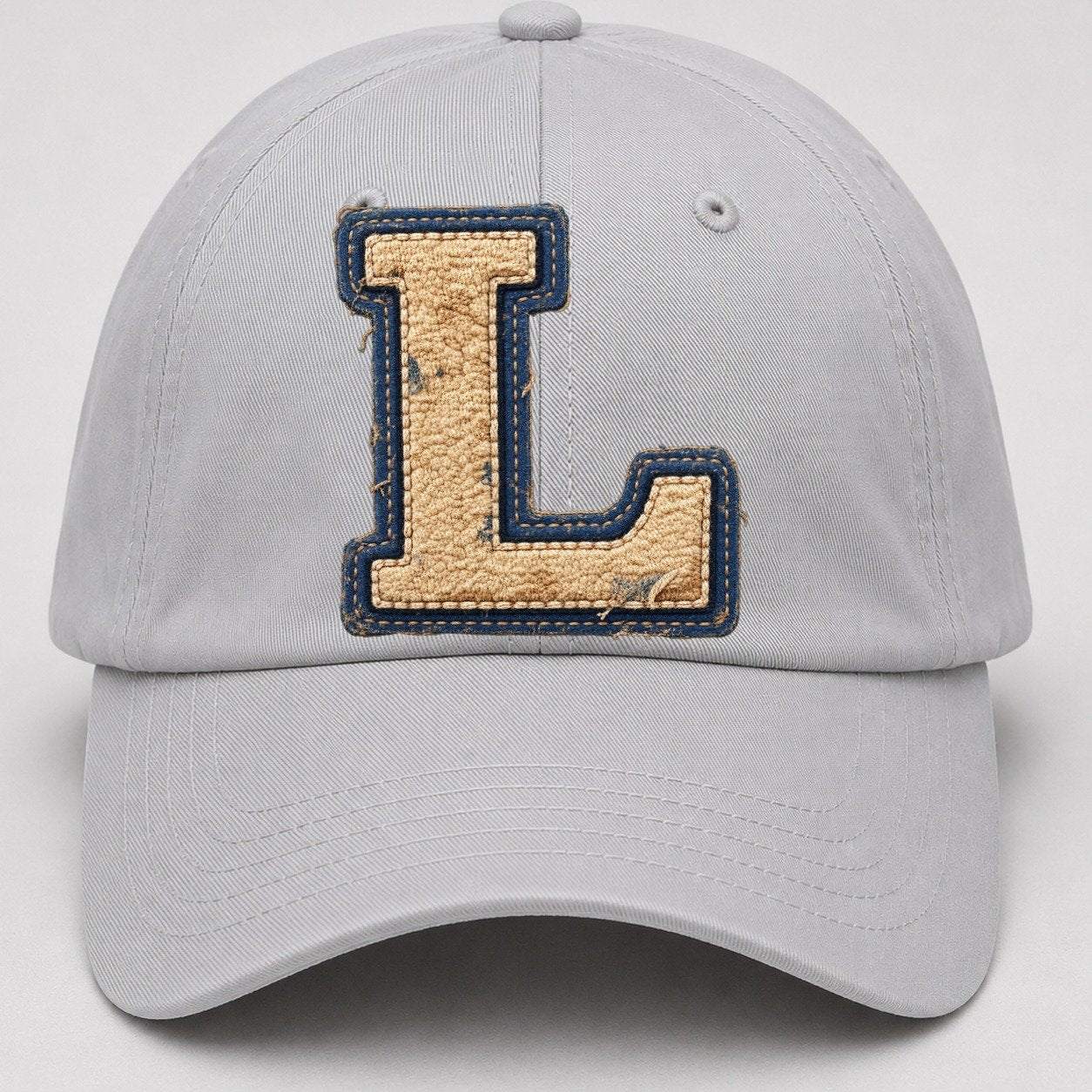Varsity Chenille L Monogram Baseball Cap – Light Gray