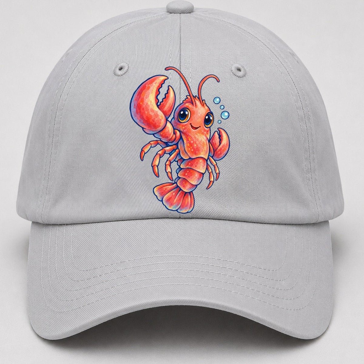 Lobster Three Quarter Float Sea Sprite Baseball Cap – Light Gray