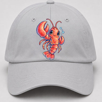 Lobster Three Quarter Float Sea Sprite Baseball Cap – Light Gray