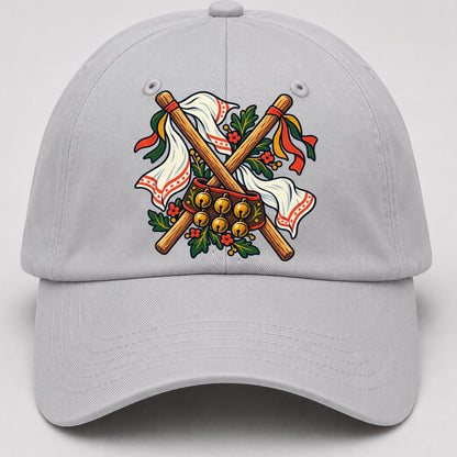Morris Dance Bells Sticks And Handkerchiefs Uk Culture Heritage Baseball Cap – Light Gray
