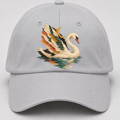 Swan Moon Reflection Gentle Wild Baseball Cap – Light Gray