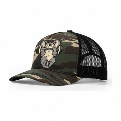 Koala Pull Ups Animal Lifters Trucker Hat – Woodland Camo Black