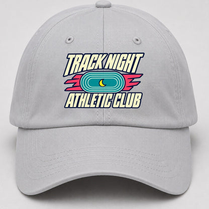 Track Night Athletic Club 90S Running Clubs Baseball Cap – Light Gray