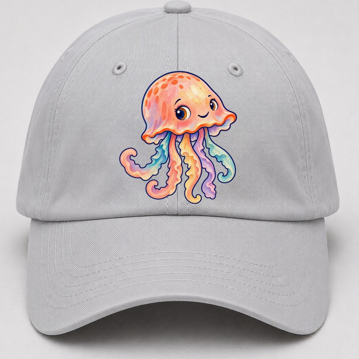 Jellyfish Bell Tilt Sea Sprite Baseball Cap – Light Gray