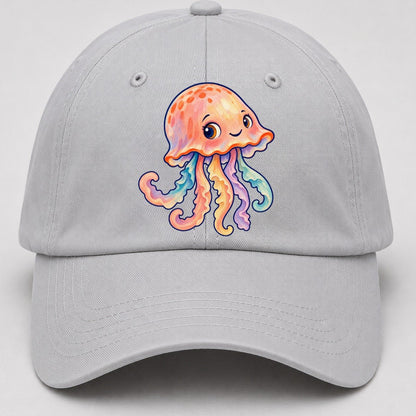 Jellyfish Bell Tilt Sea Sprite Baseball Cap – Light Gray