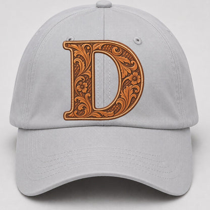 Tooled Leather D Monogram Baseball Cap – Light Gray