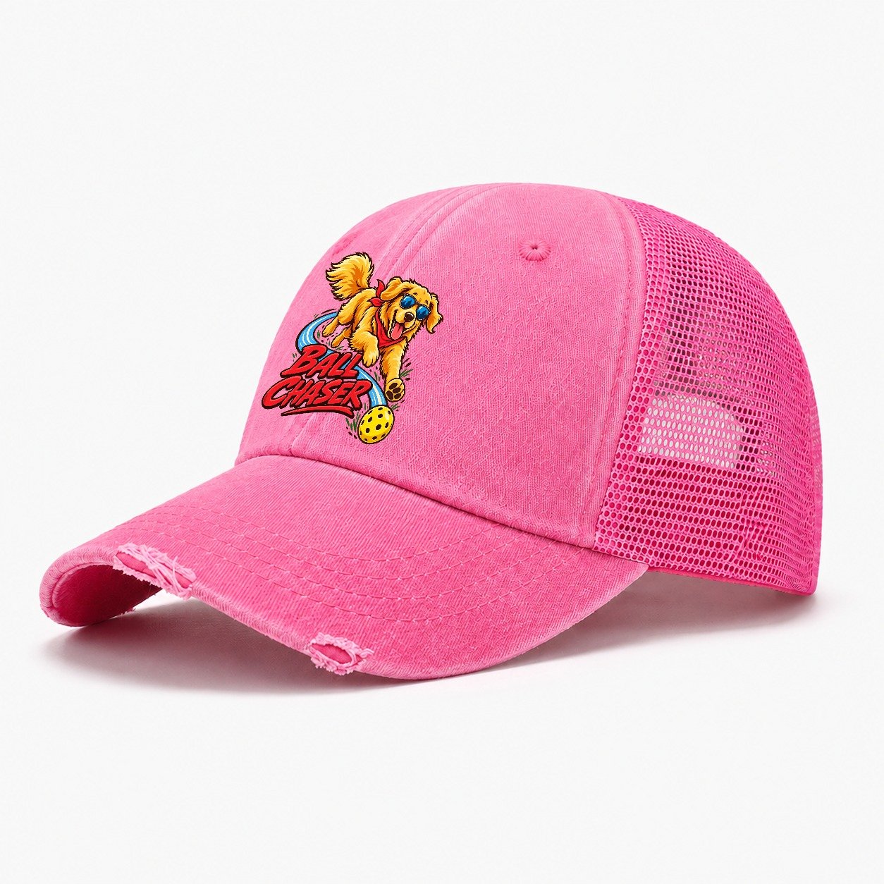 Ball Chaser Pickleball Life Washed Trucker Hat – Rose