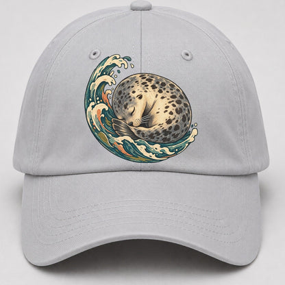 Sleeping Seal Tide Crescent Gentle Wild Baseball Cap – Light Gray