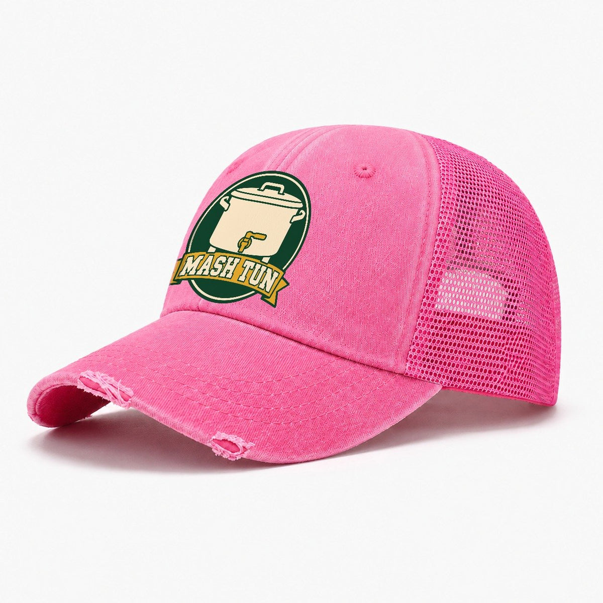 Mash Tun Plate Washed Trucker Hat – Rose