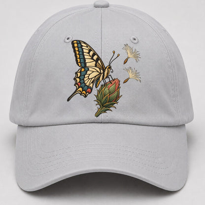 Swallowtail Thistle Rest Gentle Wild Baseball Cap – Light Gray