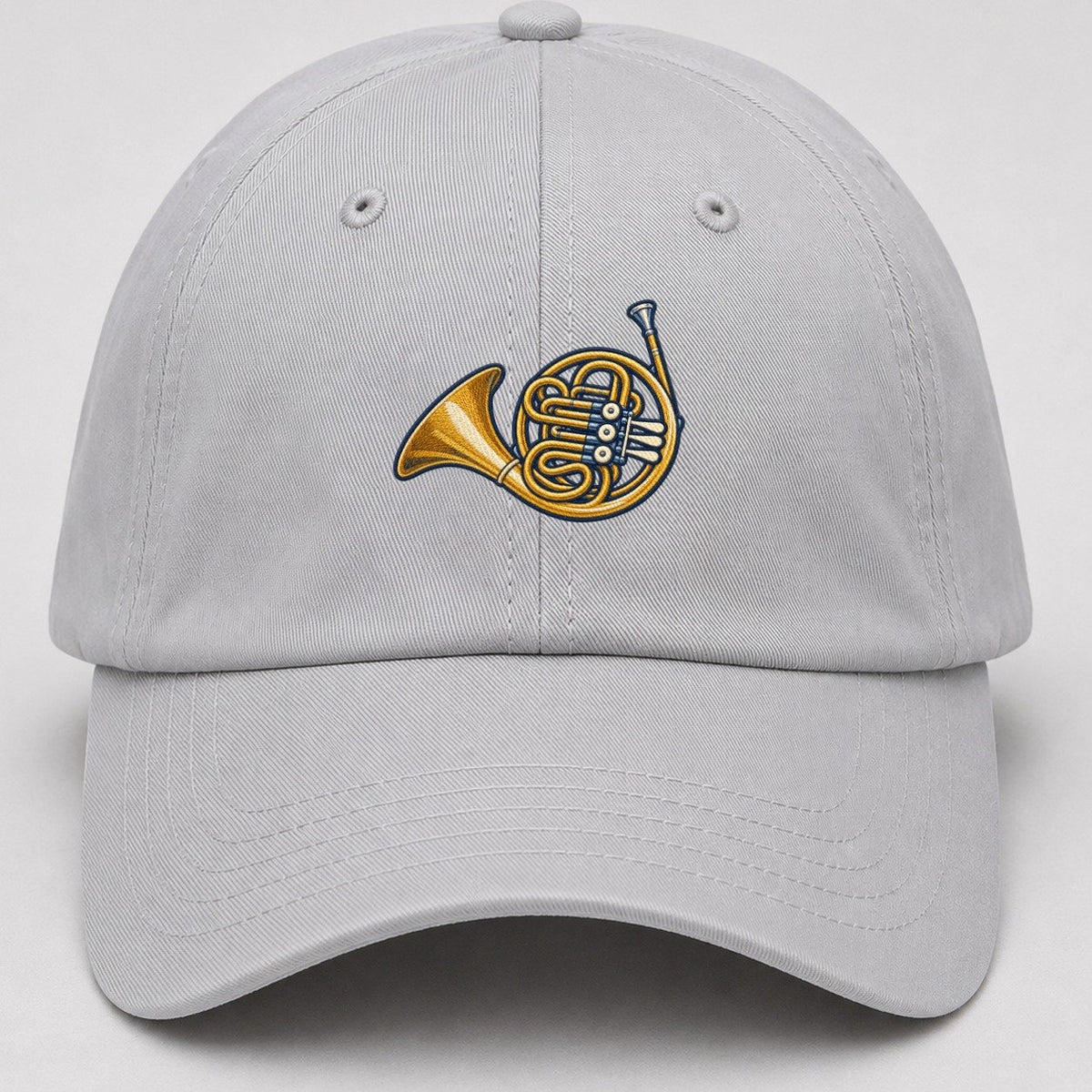 French Horn Tiny Solo Marks Baseball Cap – Light Gray