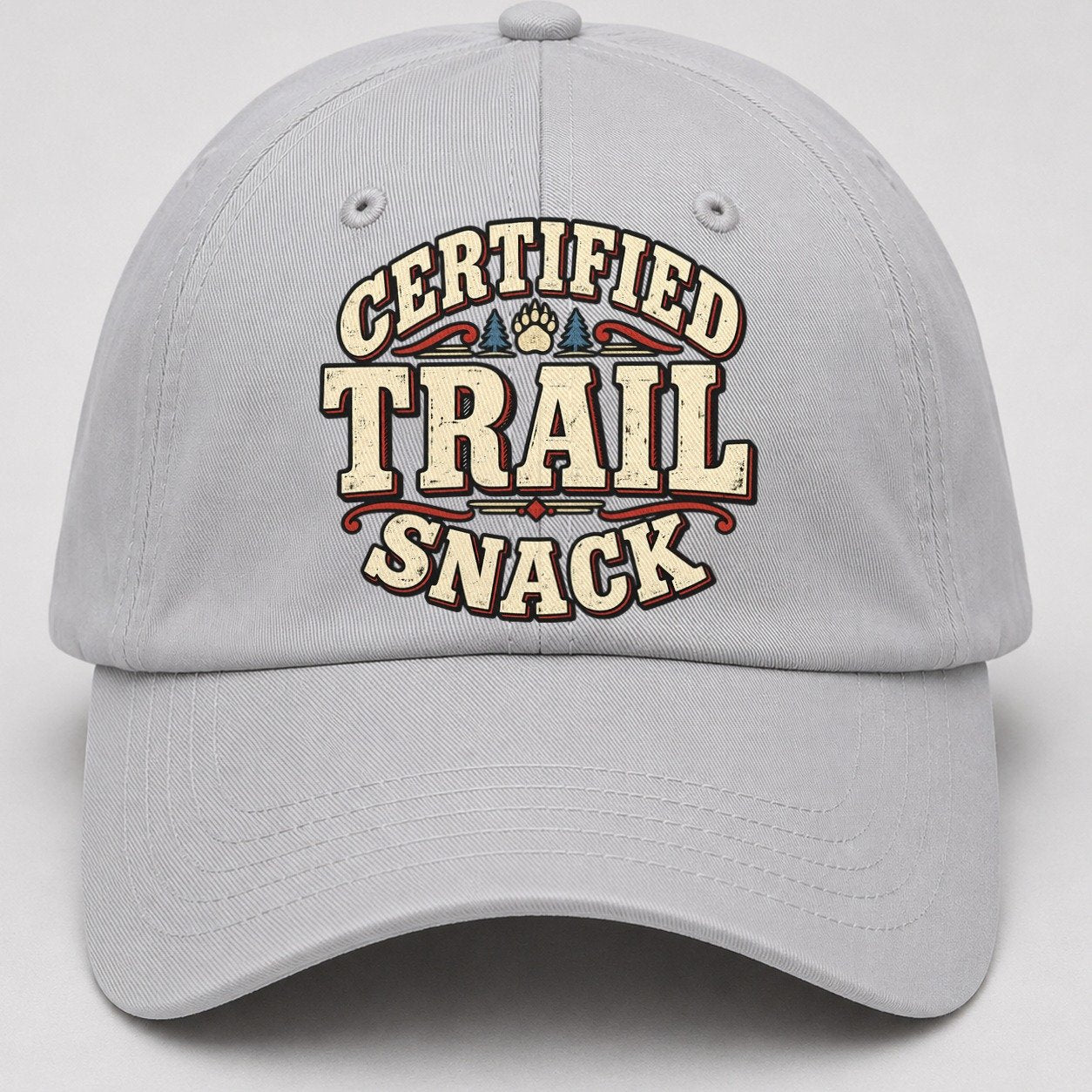 Certified Trail Snack American Wit Baseball Cap – Light Gray