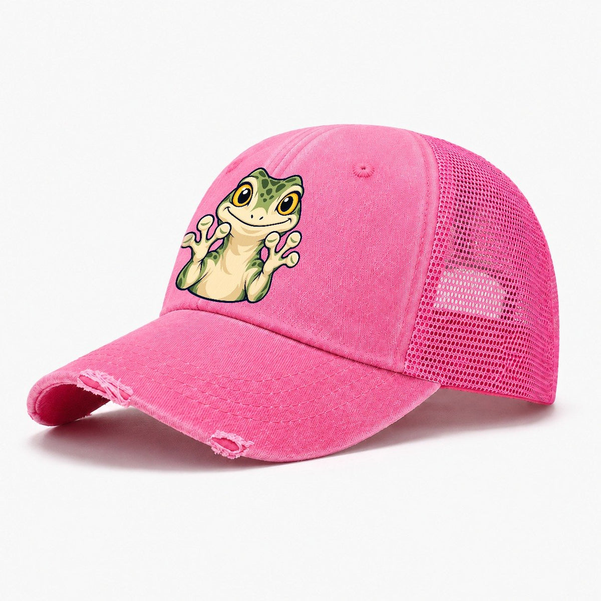 Sticky Toes Gecko Rock Climbing Washed Trucker Hat – Rose