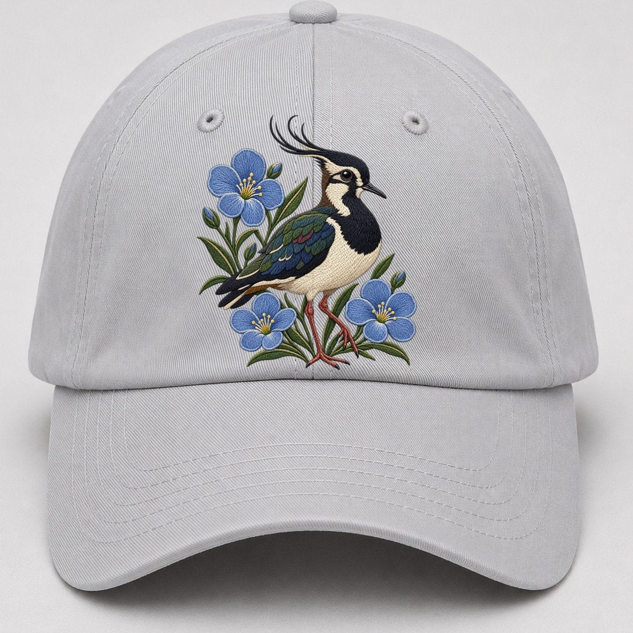 Northern Irish Flax And Lapwing Uk Culture Heritage Baseball Cap – Light Gray