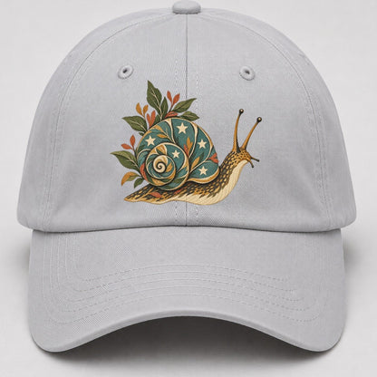 Snail Carrying Starlight Gentle Wild Baseball Cap – Light Gray