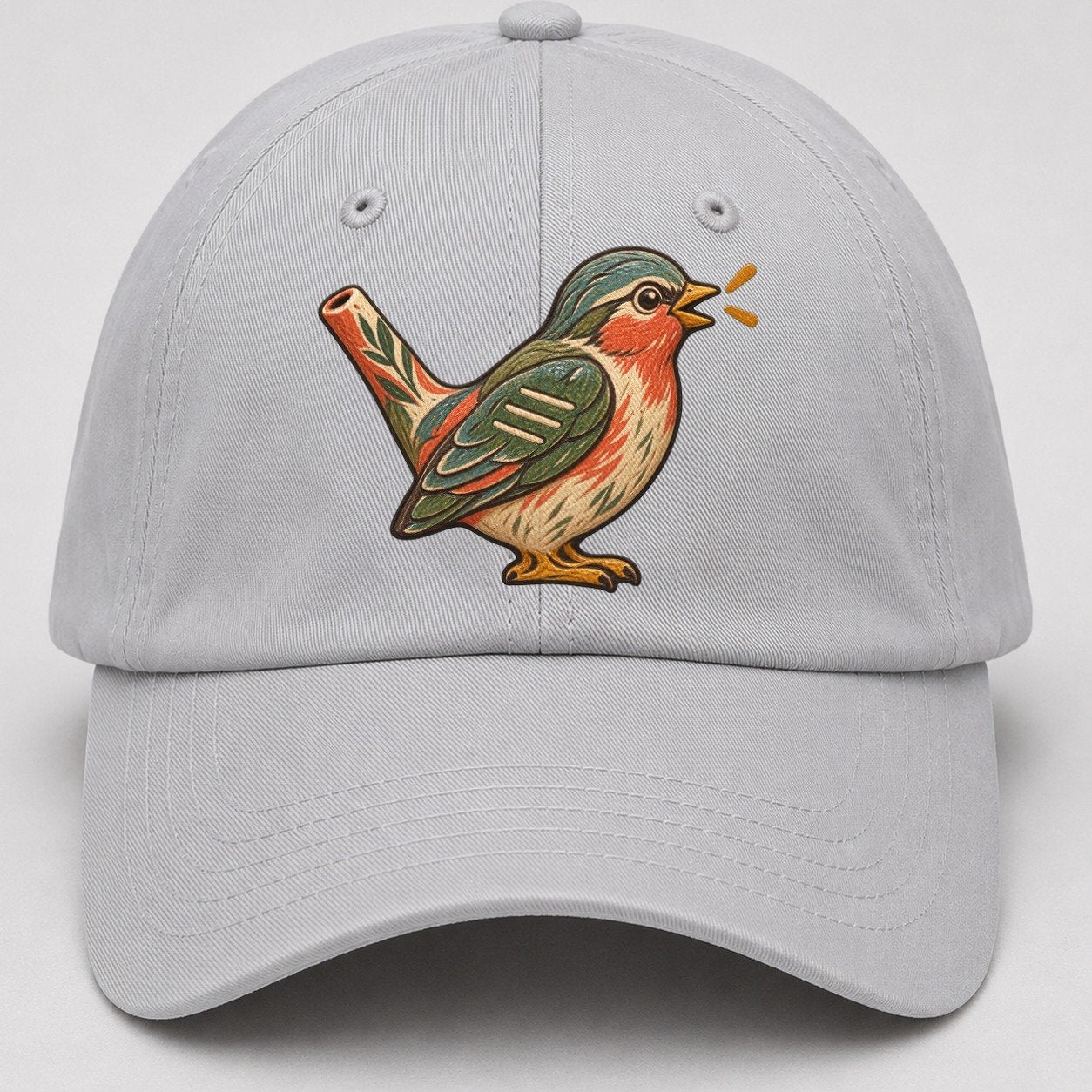 Clay Bird Whistle Gentle Wild Baseball Cap – Light Gray