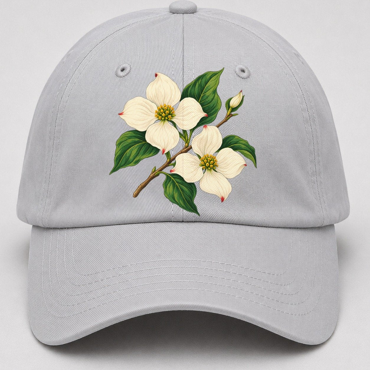 British Columbia Pacific Dogwood Bloom Canada Cultural Icons Baseball Cap – Light Gray