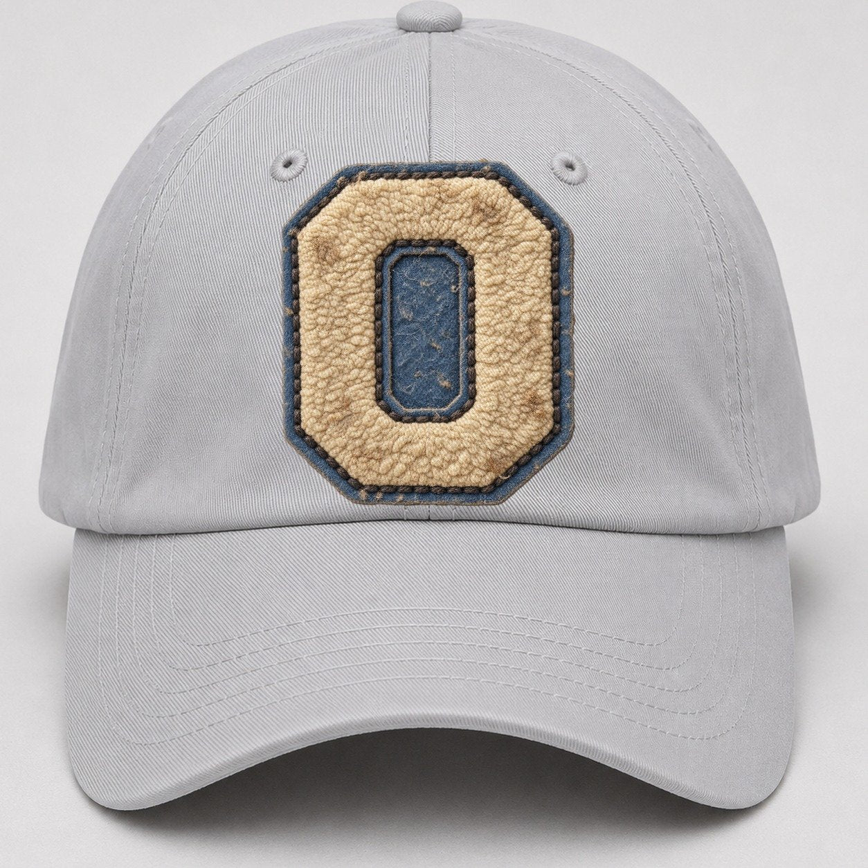 Varsity Chenille O Monogram Baseball Cap – Light Gray