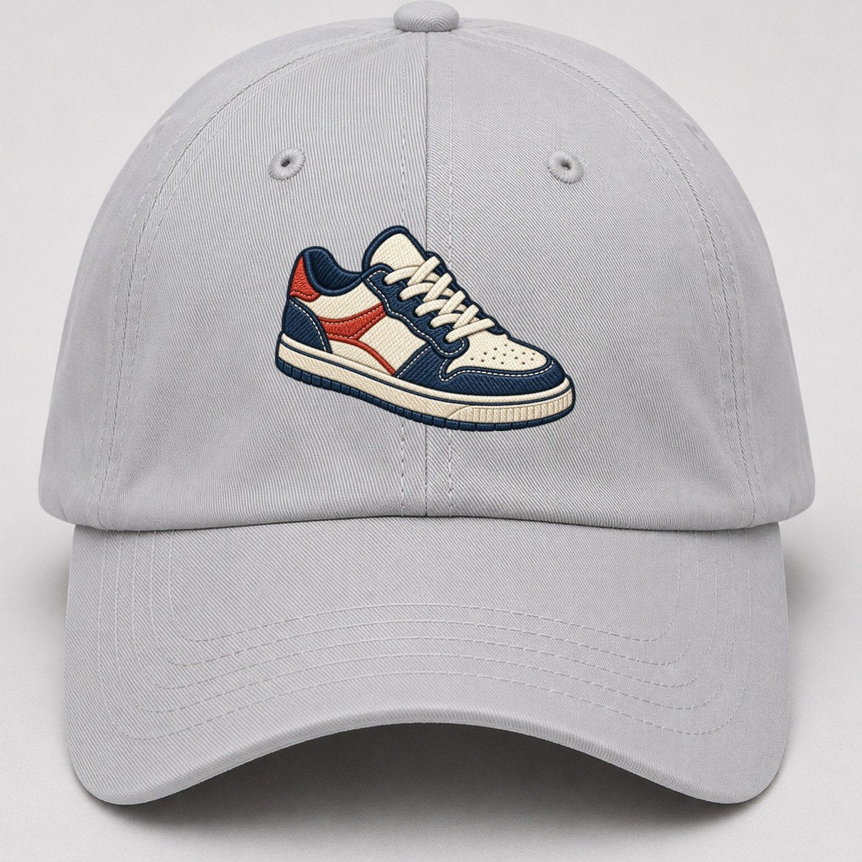 Low Top Court Sneaker Tiny Solo Marks Baseball Cap – Light Gray