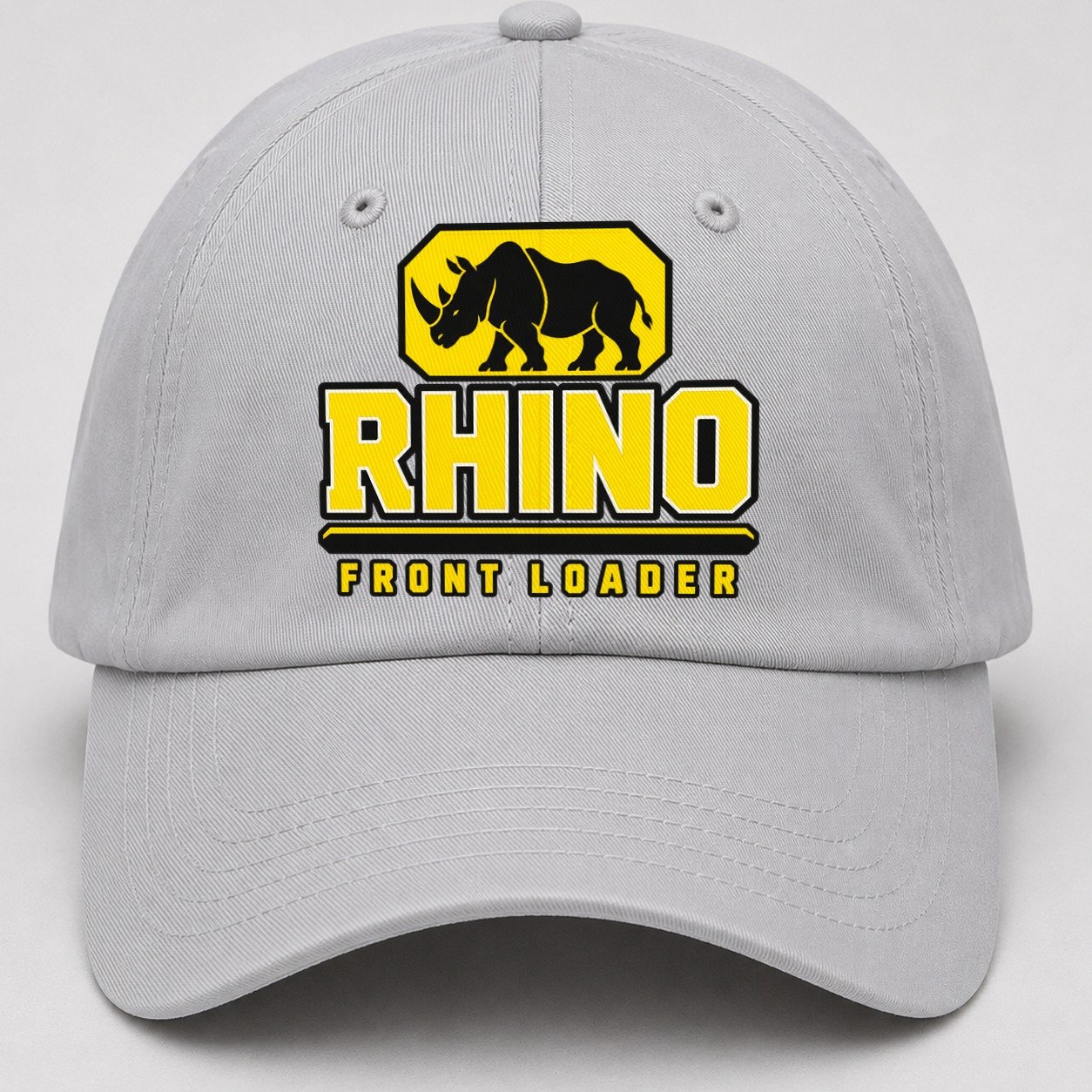 Rhino Front Loader Heavy Duty Baseball Cap – Light Gray