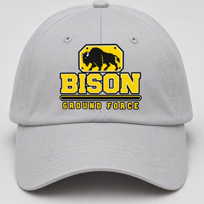 Bison Ground Force Heavy Duty Baseball Cap – Light Gray