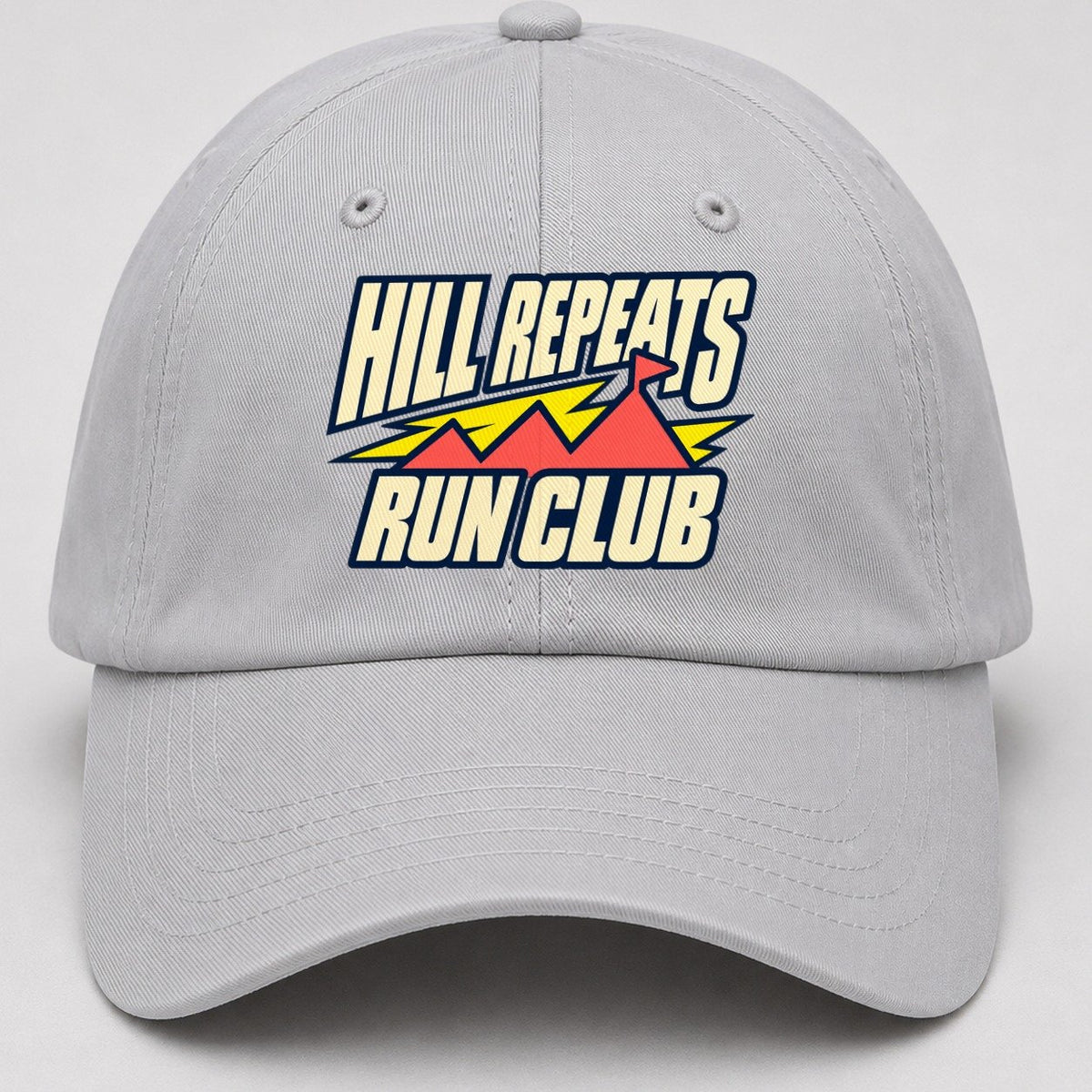 Hill Repeats Run Club 90S Running Clubs Baseball Cap – Light Gray