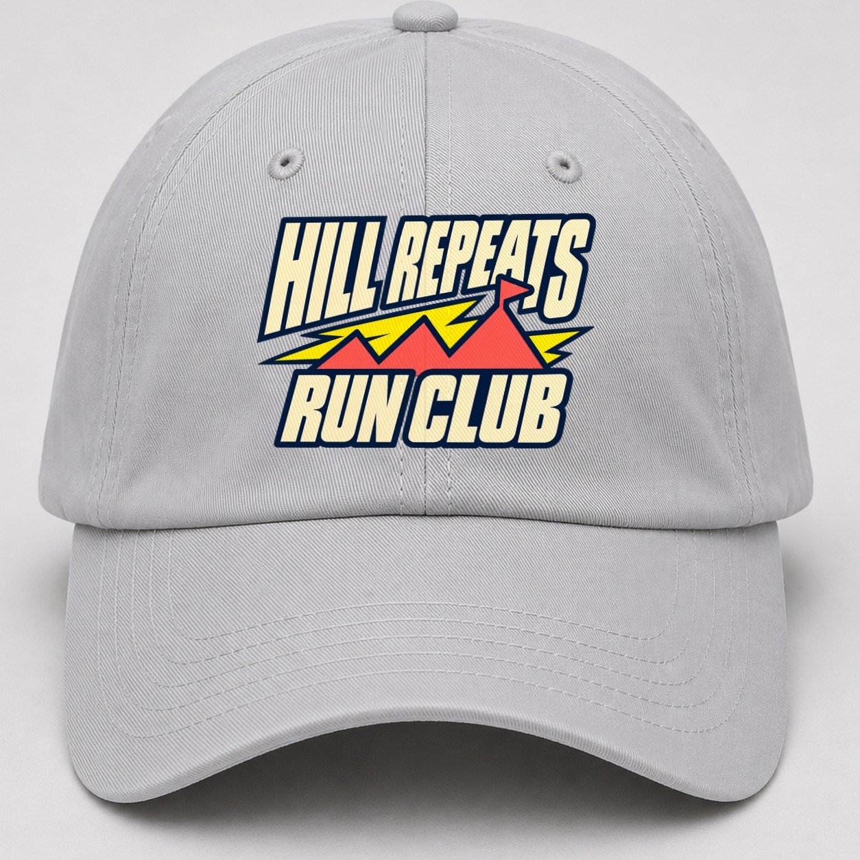 Hill Repeats Run Club 90S Running Clubs Baseball Cap – Light Gray