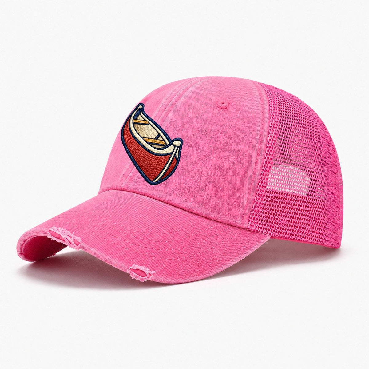 Canoe Tiny Solo Marks Washed Trucker Hat – Rose