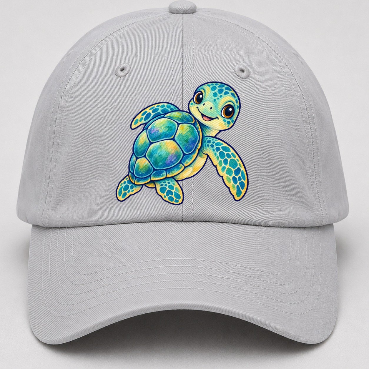 Sea Turtle Shell Turn Sea Sprite Baseball Cap – Light Gray