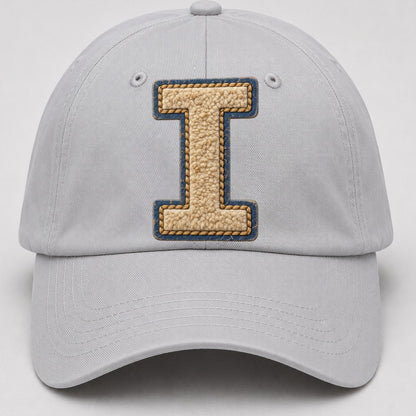 Varsity Chenille I Monogram Baseball Cap – Light Gray