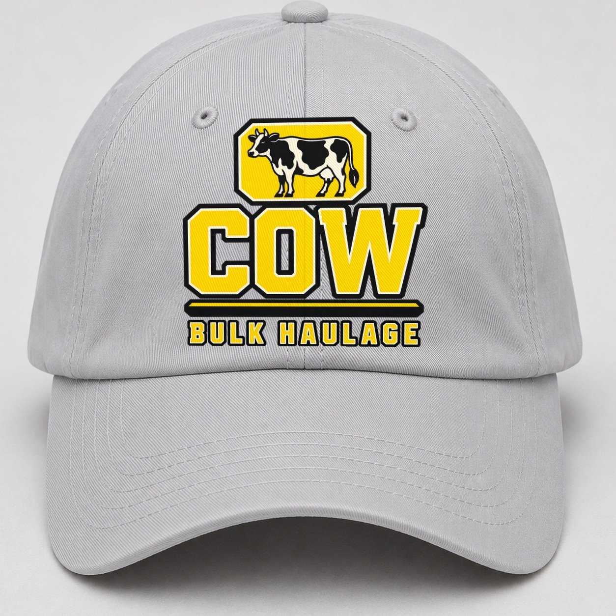 Cow Bulk Haulage Heavy Duty Baseball Cap – Light Gray