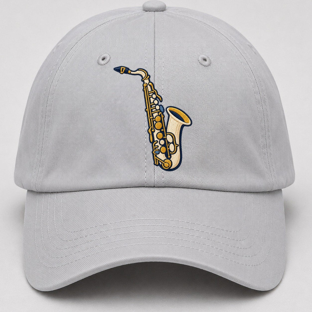 Saxophone Tiny Solo Marks Baseball Cap – Light Gray