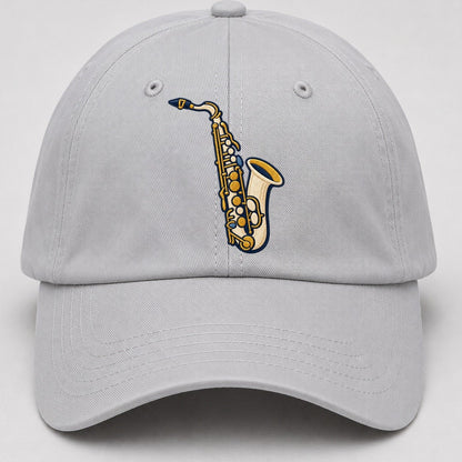 Saxophone Tiny Solo Marks Baseball Cap – Light Gray