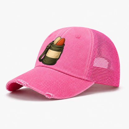 Course Bag With Standing Discs Disc Golf Washed Trucker Hat – Rose