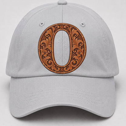 Tooled Leather O Monogram Baseball Cap – Light Gray