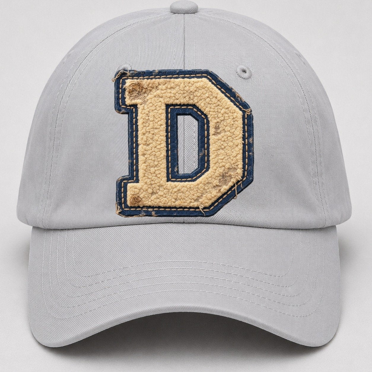 Varsity Chenille D Monogram Baseball Cap – Light Gray
