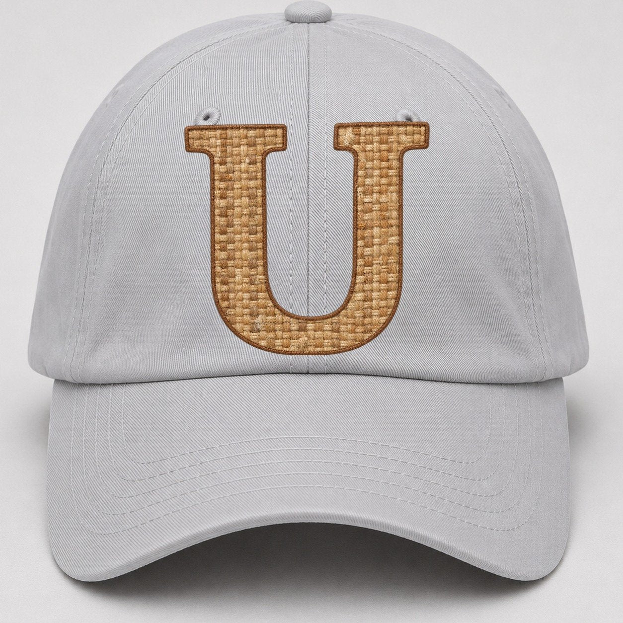 Woven Tweed U Monogram Baseball Cap – Light Gray