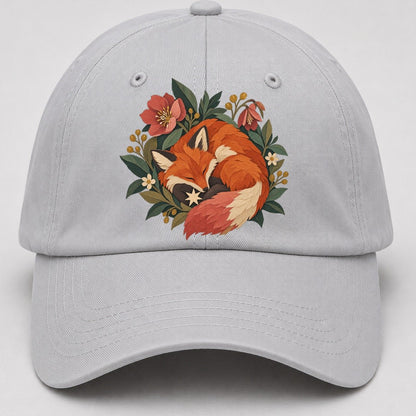 Sleeping Fox Star Nest Gentle Wild Baseball Cap – Light Gray