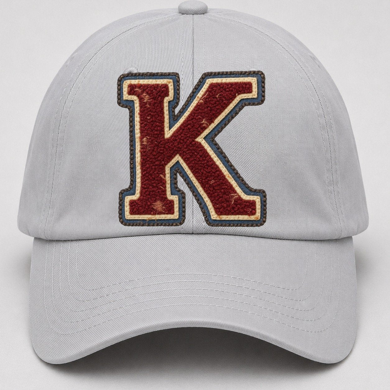 Varsity Chenille K Monogram Baseball Cap – Light Gray
