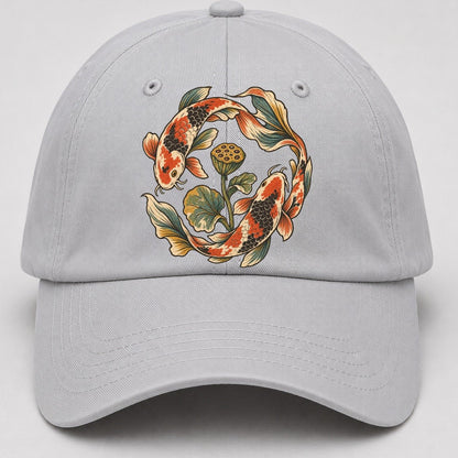 Koi Around Lotus Seedpod Gentle Wild Baseball Cap – Light Gray