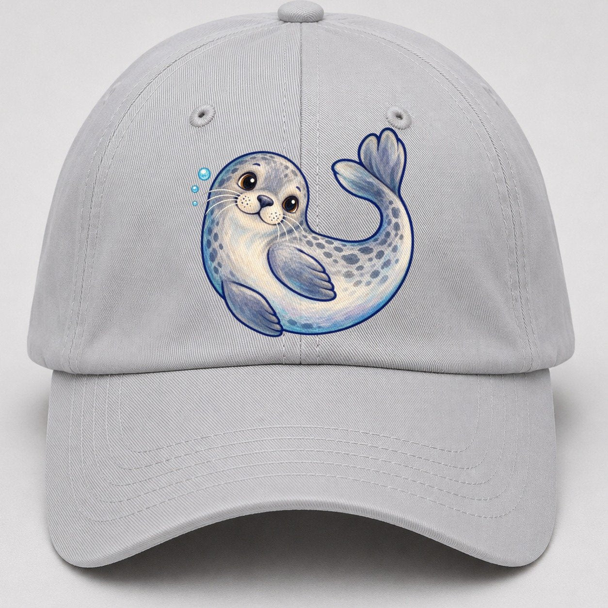 Seal Side Roll Sea Sprite Baseball Cap – Light Gray
