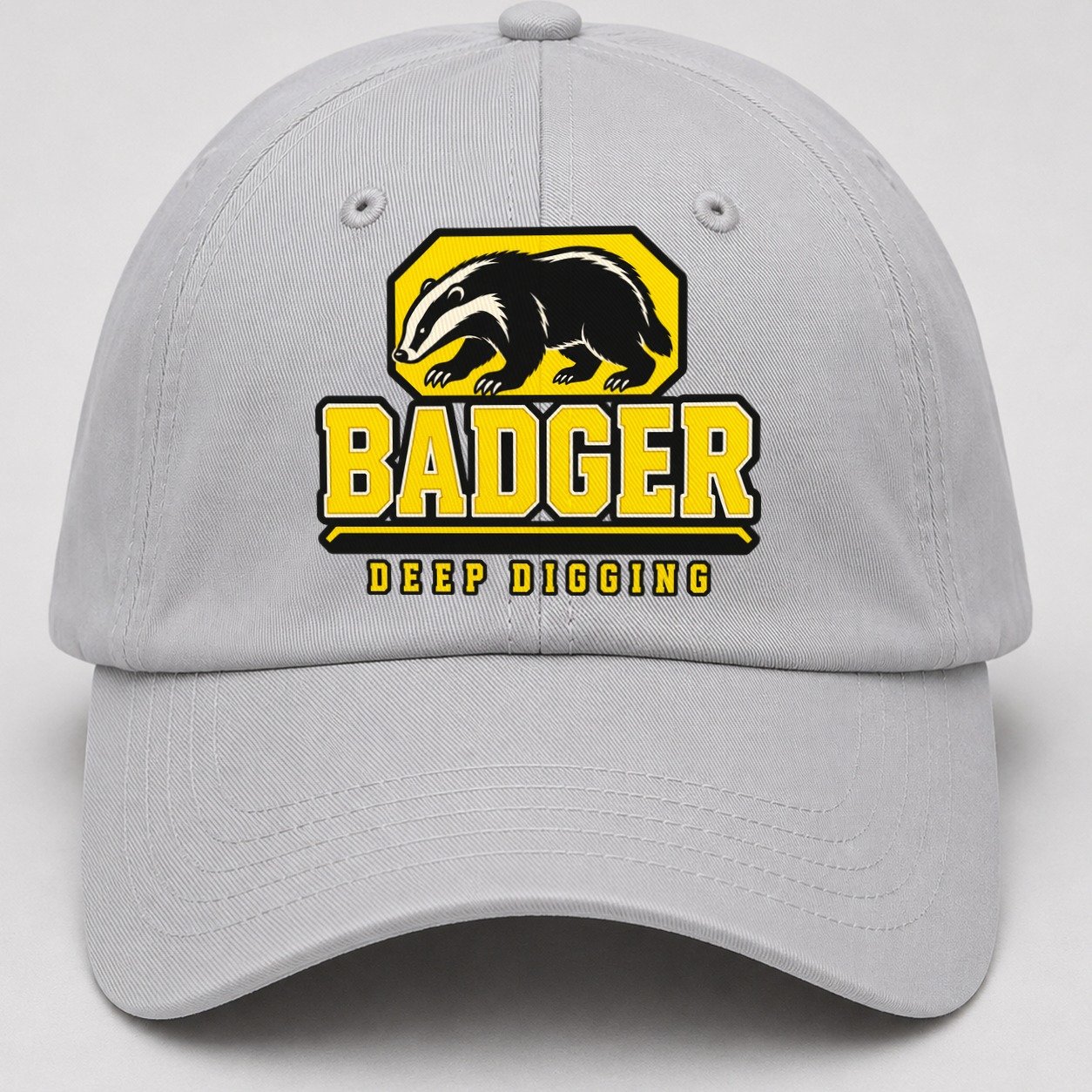 Badger Deep Digging Heavy Duty Baseball Cap – Light Gray
